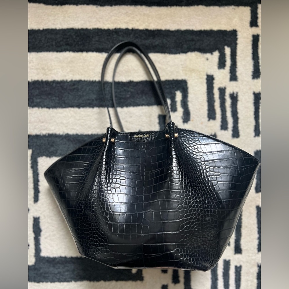 Elegant Black Rachel Zoe Crocodile-Embossed Women's Bag
